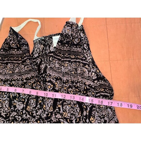 L*Space Black Floral Sleeveless Boho Print Flowy Mini Dress Women's Size XS/S - Picture 7 of 9